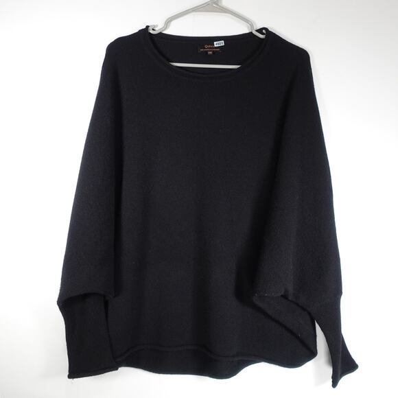 EUC Quince Women’s Mongolian Cashmere Batwing Sweater Black Sm/Med Relaxed Fit - Picture 3 of 9